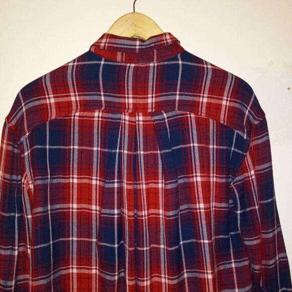 Beach Lunch Lounge Madison Plaid Button Up Shirt-Small-Stud Details-Pocket - Picture 6 of 8